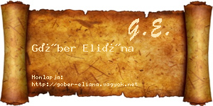 Góber Eliána névjegykártya